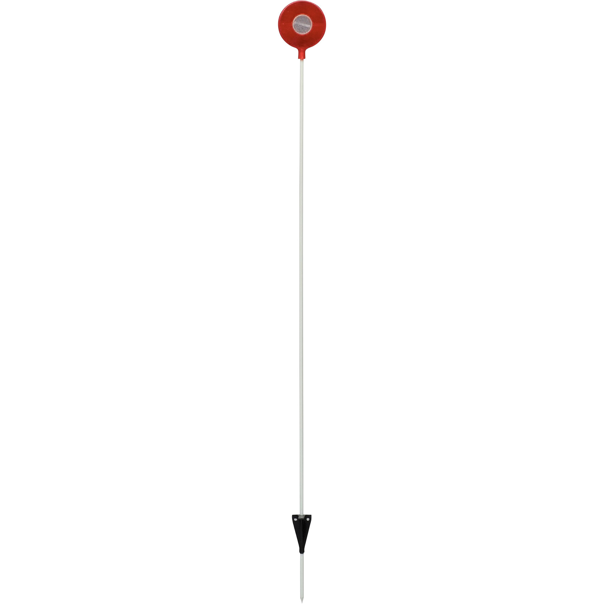 NuVue Heavy-Duty Driveway Marker - 46in. Length, 5/16in. Fiberglass Shaft, 4.75in. Red/Clear Reflector
